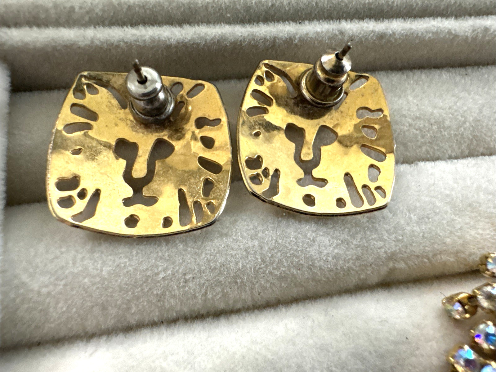 Lot 7 Pair Brutalist Earrings ROMAN Gold Vintage Movie Star Pearl 90s Anne Klein