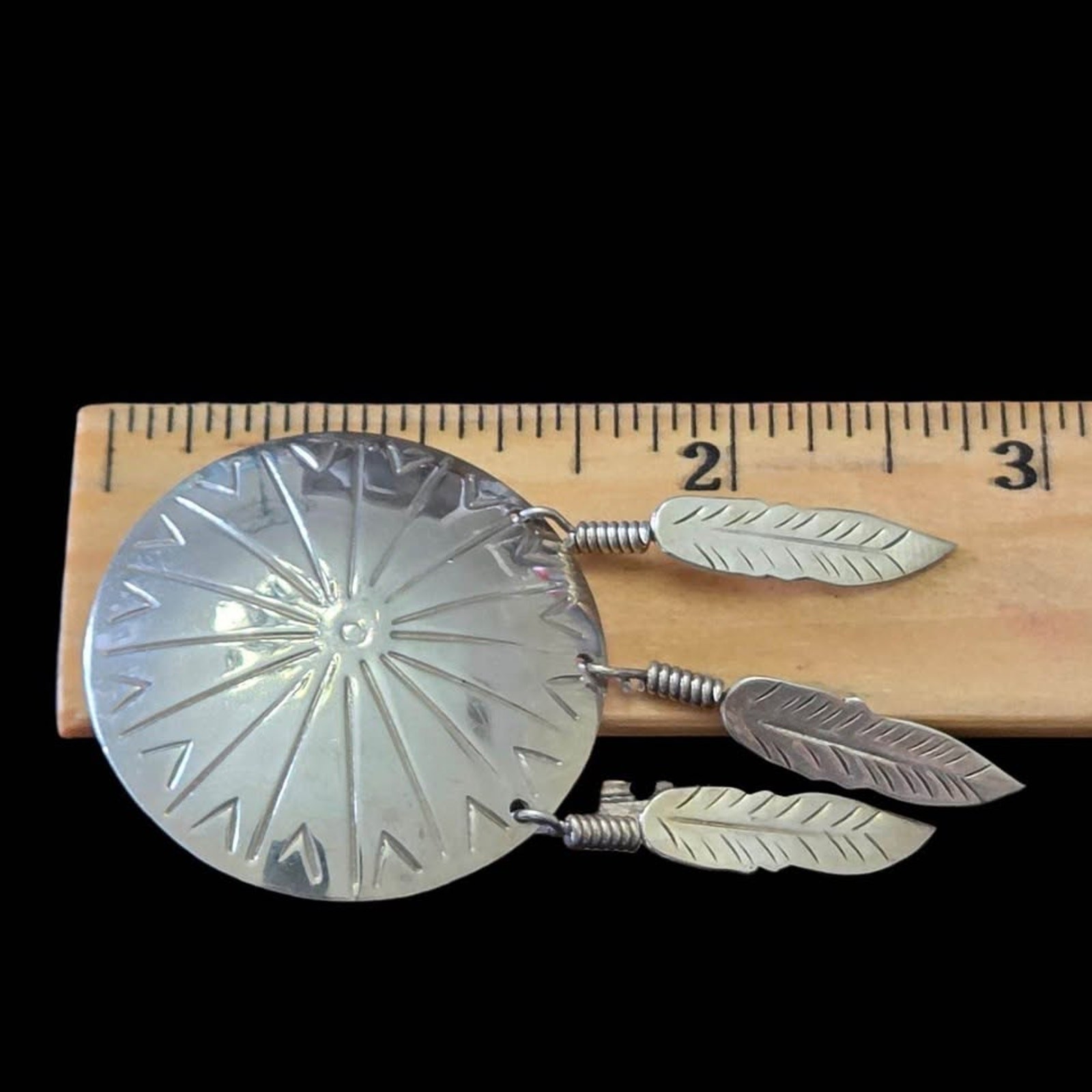 Vintage Taxco Sterling Silver Feather Dangle Brooch Pin – Mexico 925