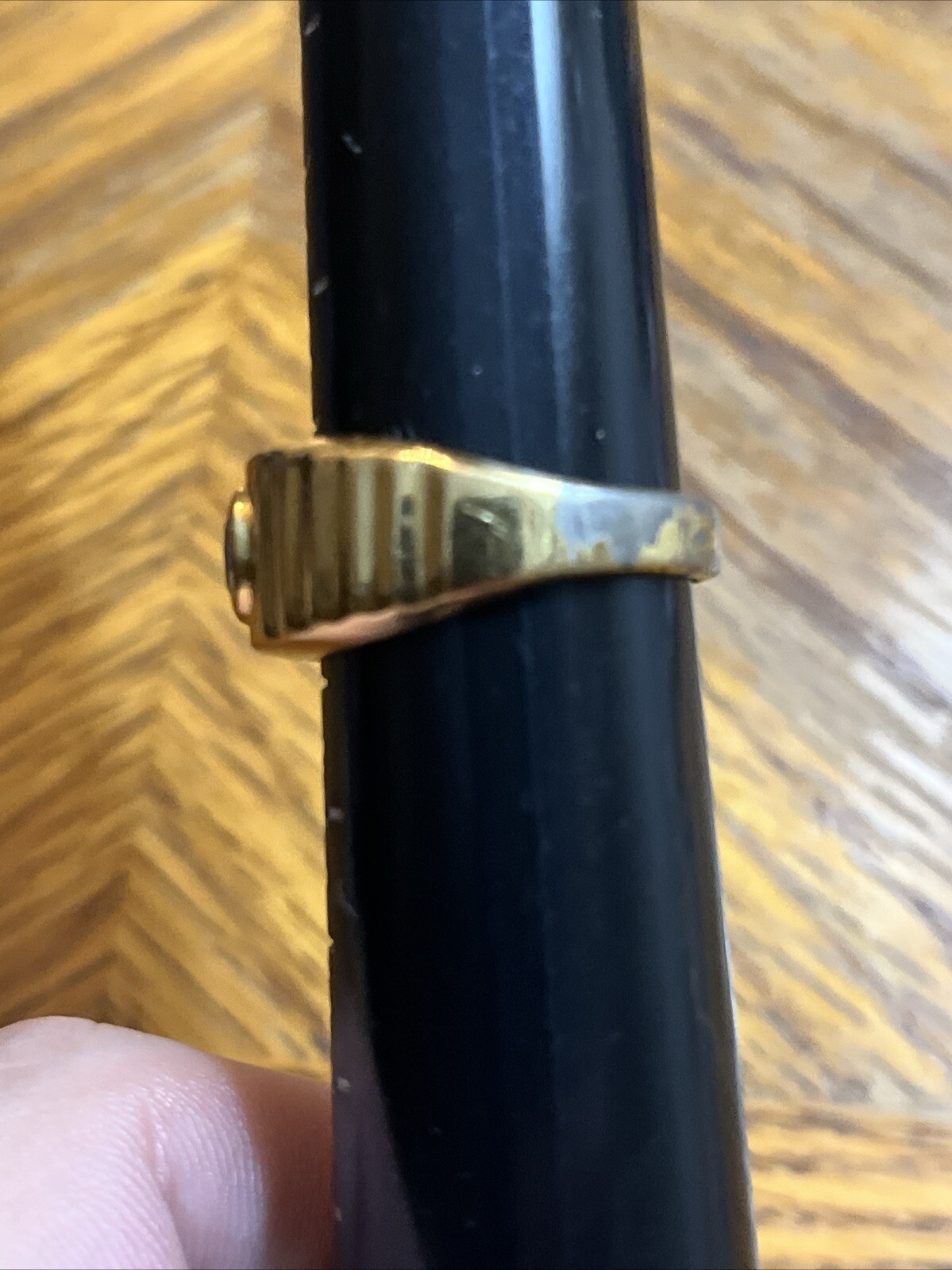 Vintage Ring 18 K HGE Gold With Gemstone Size 12 See Pics Heavy Wear