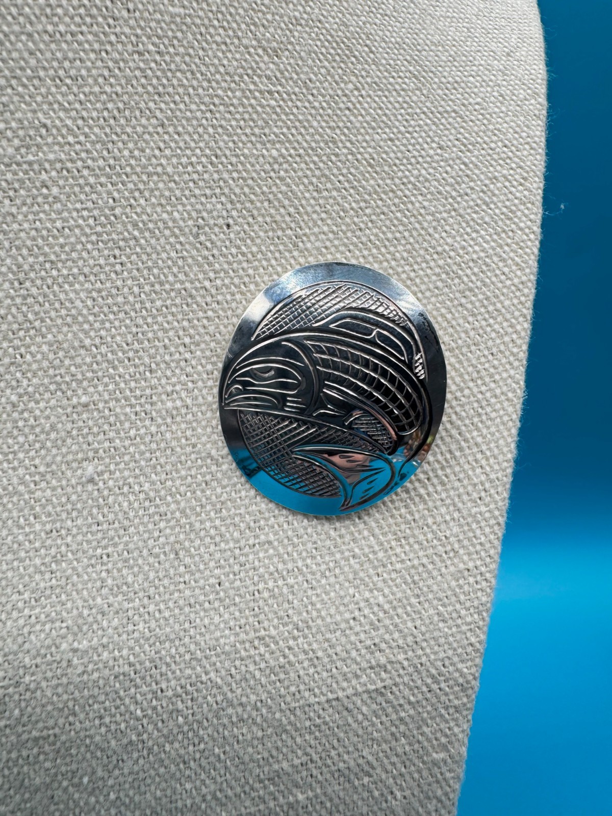 JOHN LANCASTER Sterling Bass Brooch/Pendant 5.71 gm / 1.5 x 1.25 in