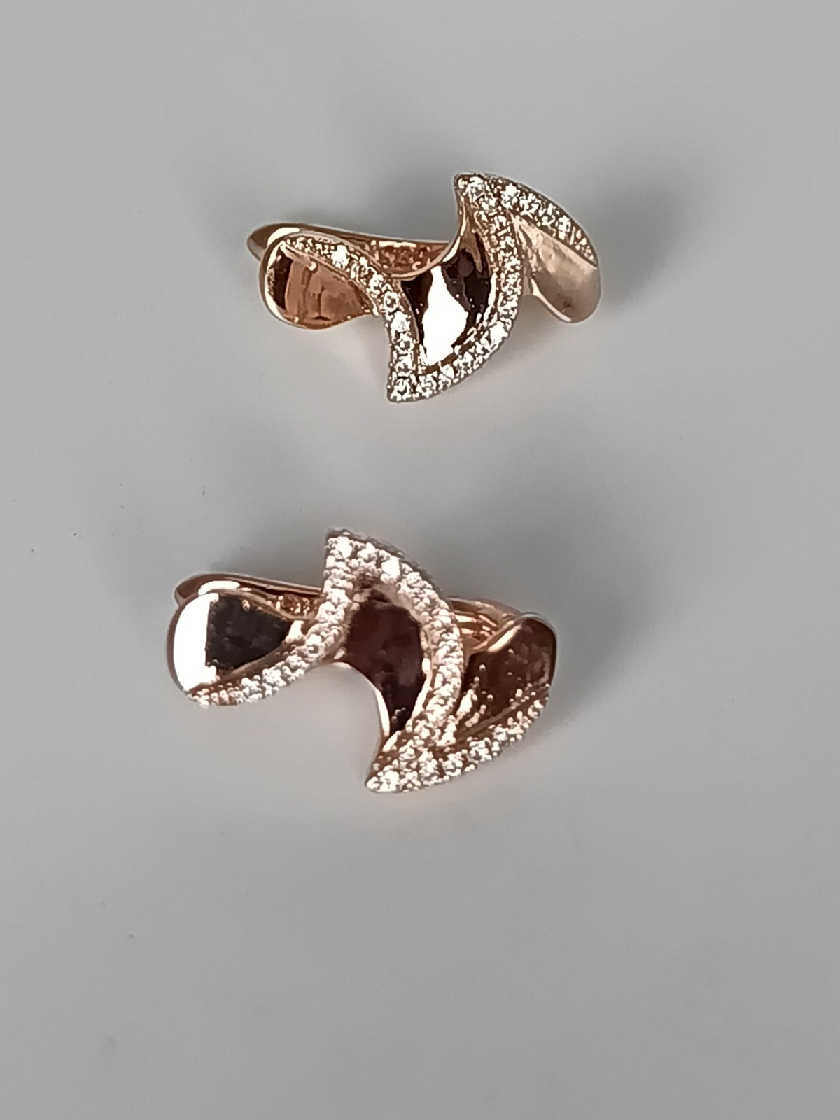 Vintage 1990-s 14 Ct Rolled Gold Zircons Earrings-Hallmarked 585 RG