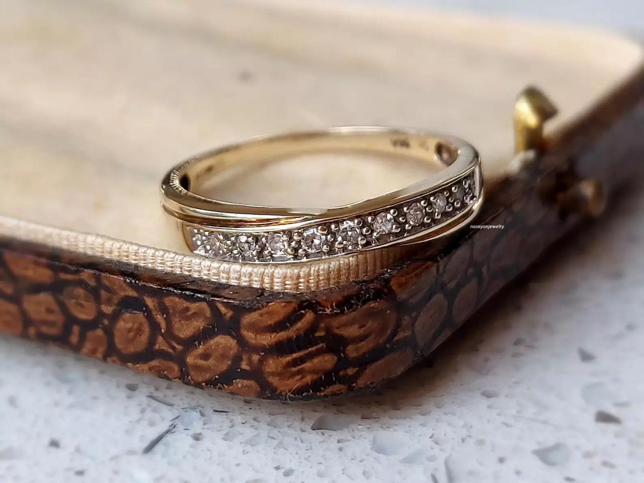 Vintage Art Deco Style Round 1.5 Ct Lab Created Diamond Wedding 14k Gold FN Band