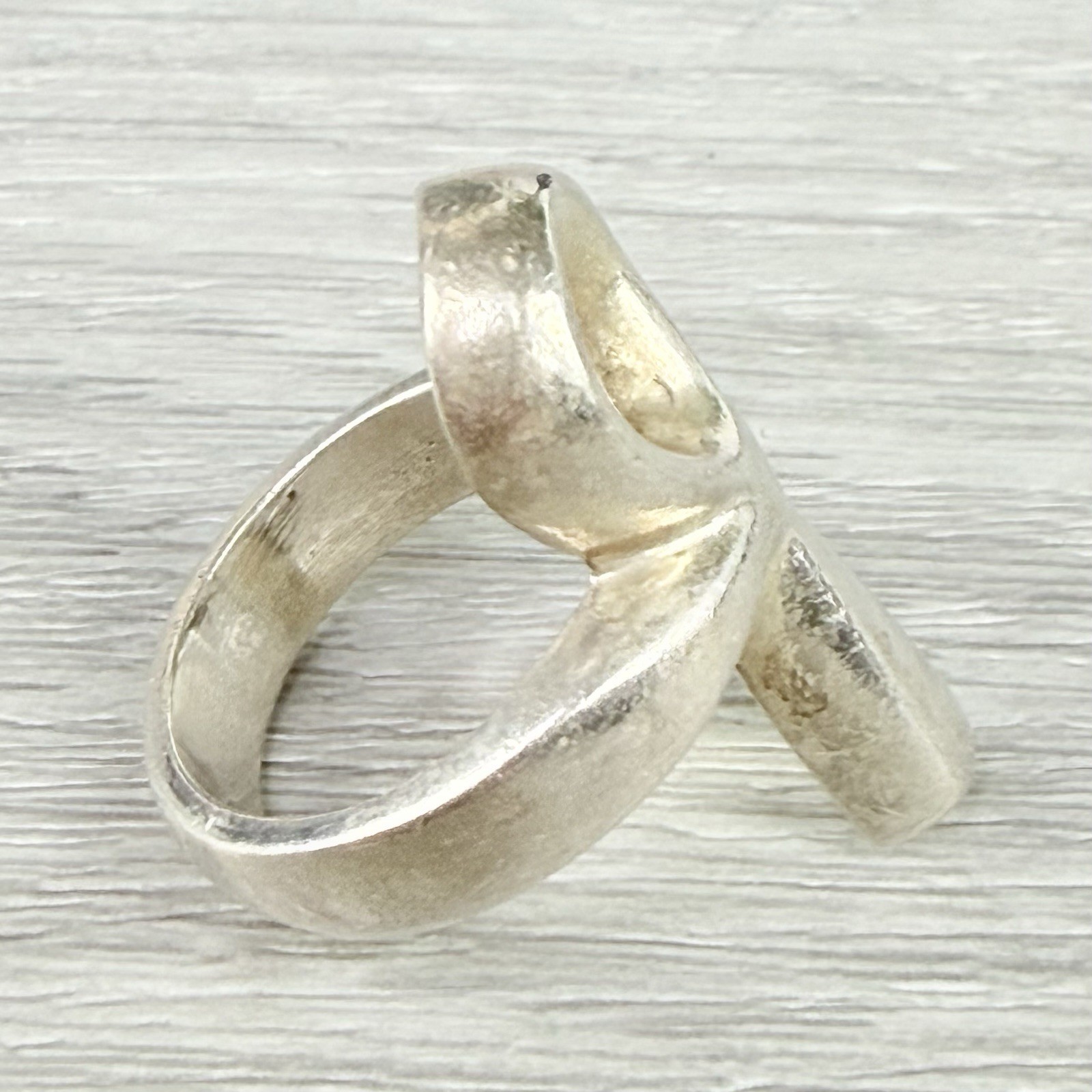 Vintage Sterling Silver Mexico Modernist Nile Cross Ankh Key of Life Ring 5.5