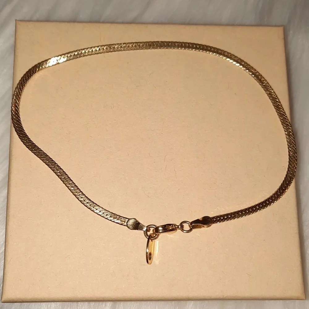 avon gold plated herringbone anklet or bracelet 9 in unisex
