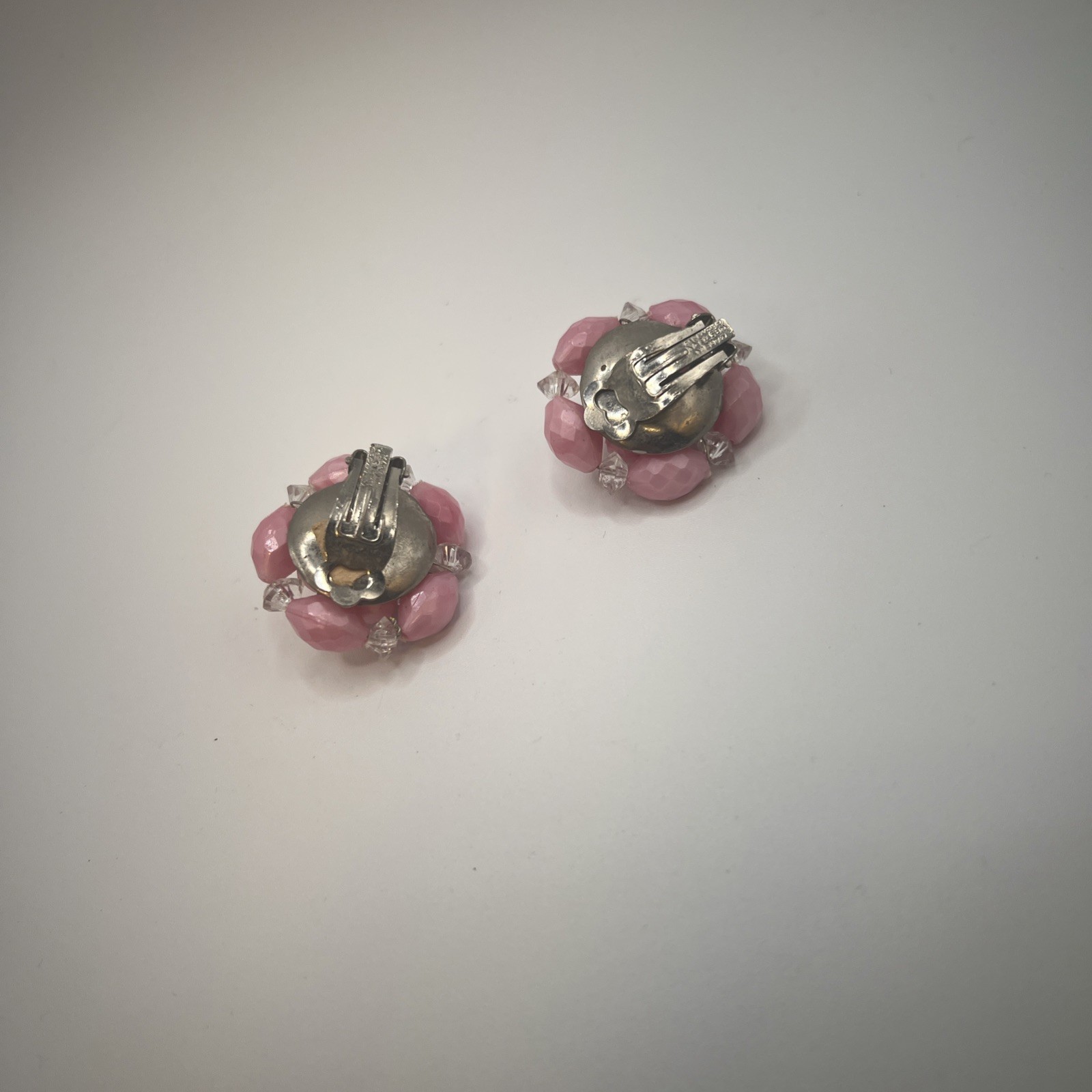 Vintage Made In Western Germany Cluster Clip On Earrings Beads, 1940-1950