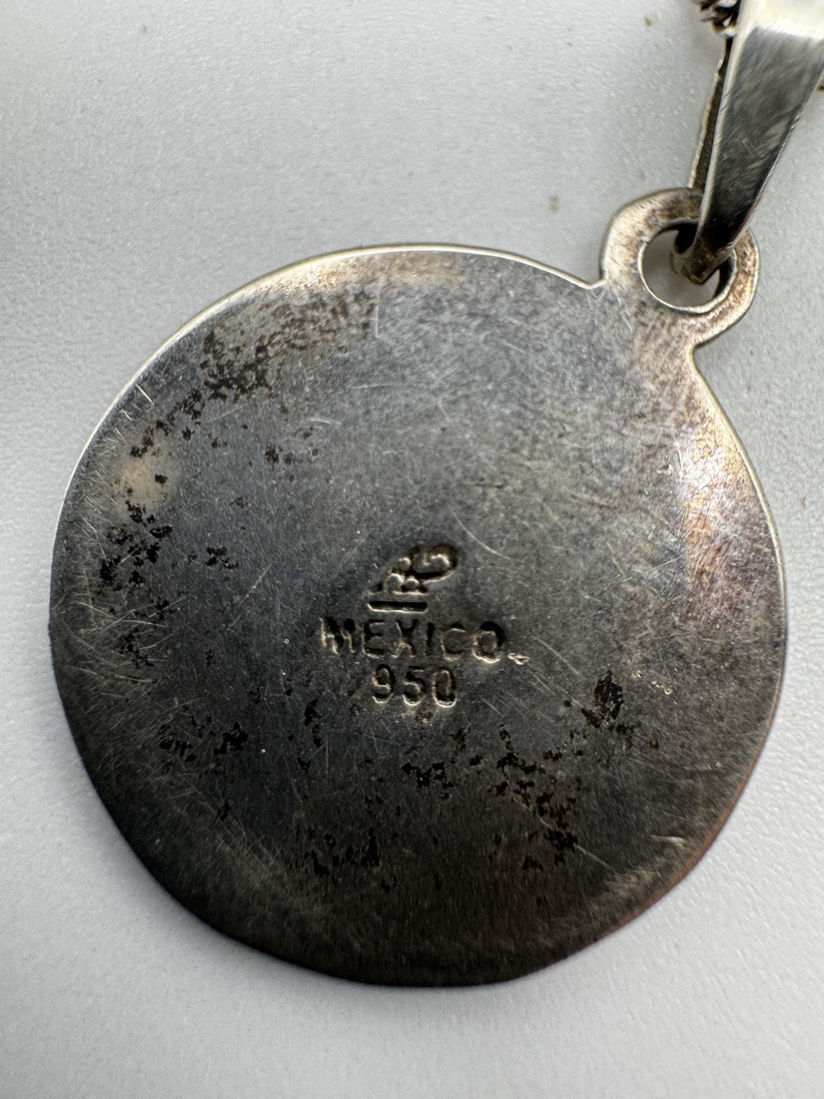 Vintage Taxco Cardenas 950 Fine Silver Aztec Calendar Pendant 925 Chain