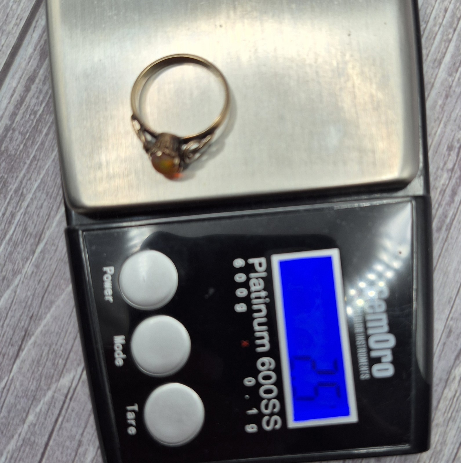Antique 18K Yellow Gold Orange Fire Ethiopian Opal Ring Old Estate Jewelry