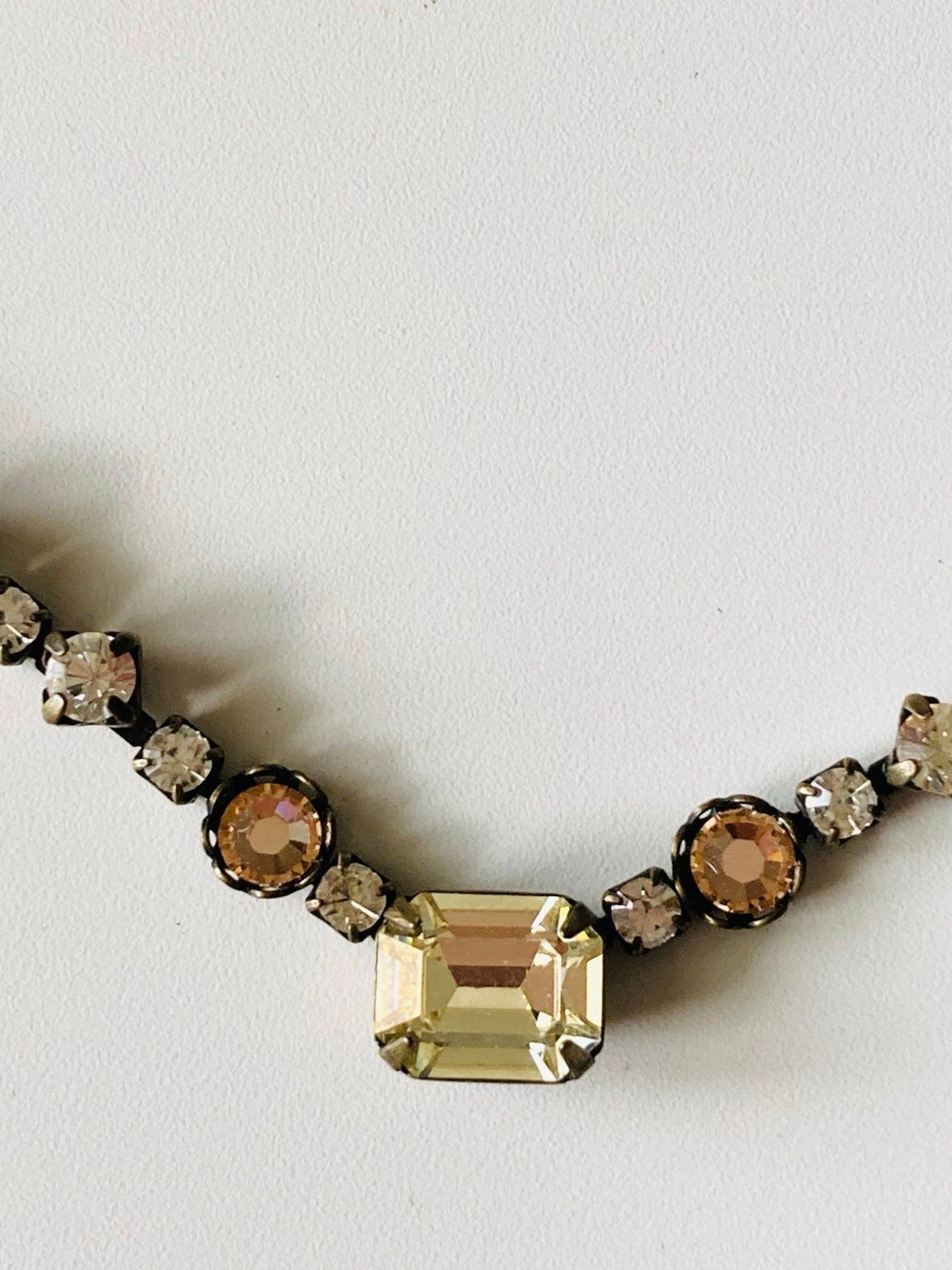 Sorrelli amber yellow tone crystal tennis Necklace