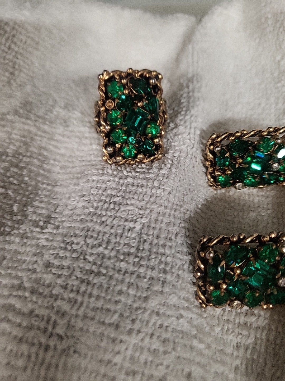 1950s Beautiful Dark Green Signed Barclay Demi-Parure