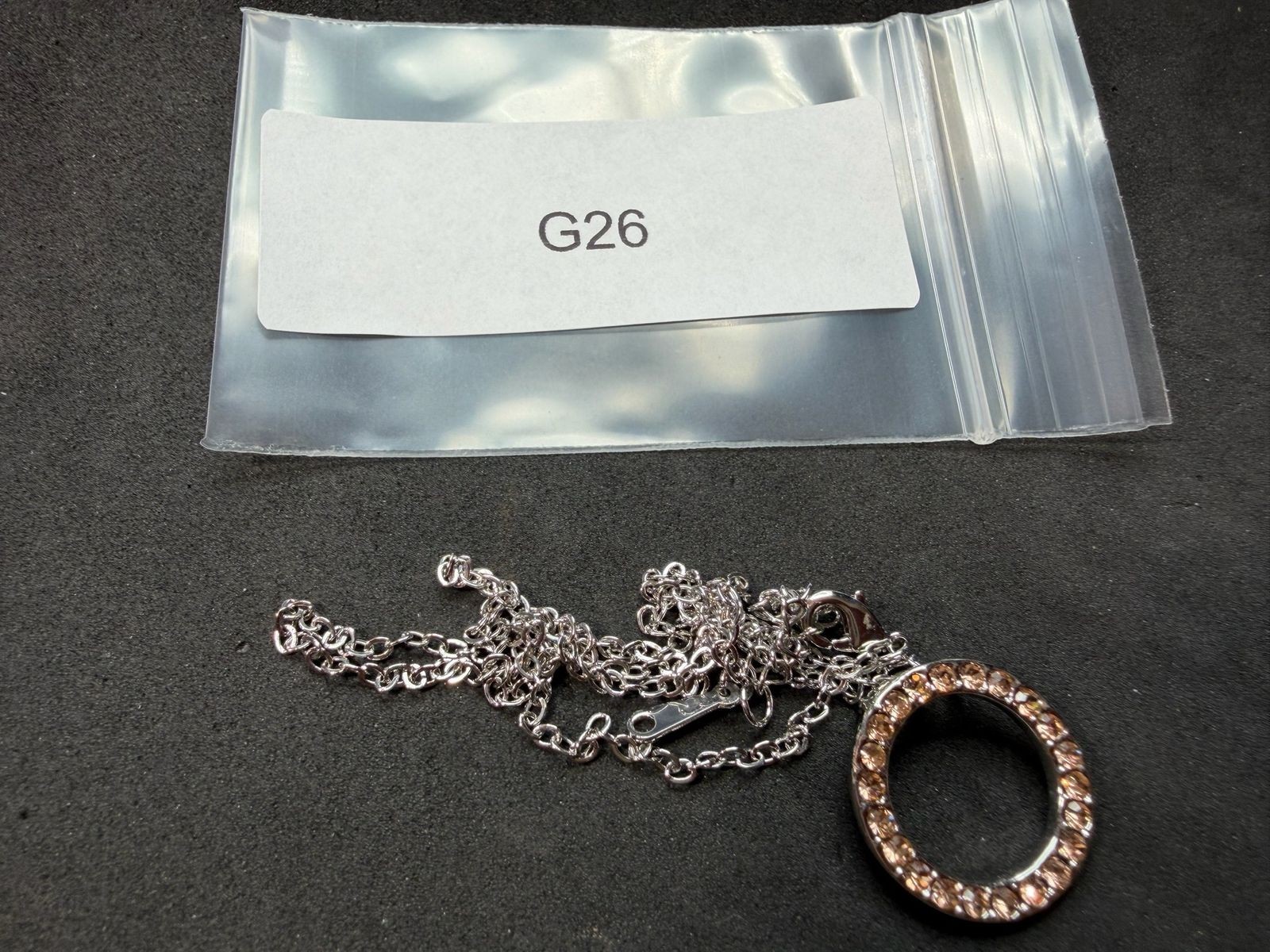 4.84g Vintage Sterling Silver 925 Circle Pendant Necklace Sparkling 18 in M