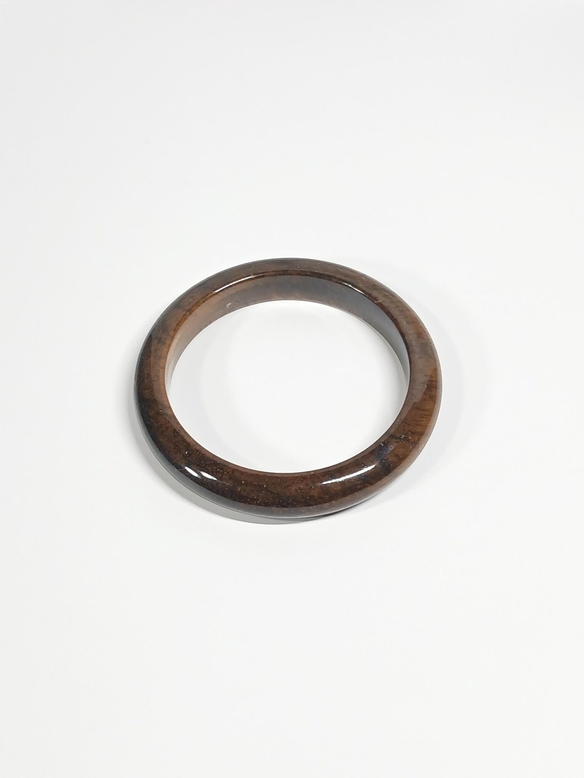 Golden Brown Jadeite Bangle 67mm Tiger Vein Pattern