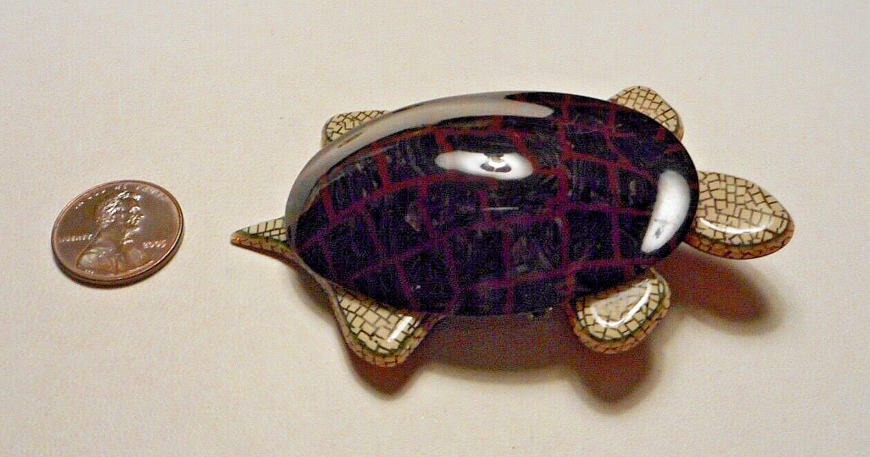 Lea Stein Paris Art Deco Brown & Gray Laminated Acetate Celluloid Turtle Brooch