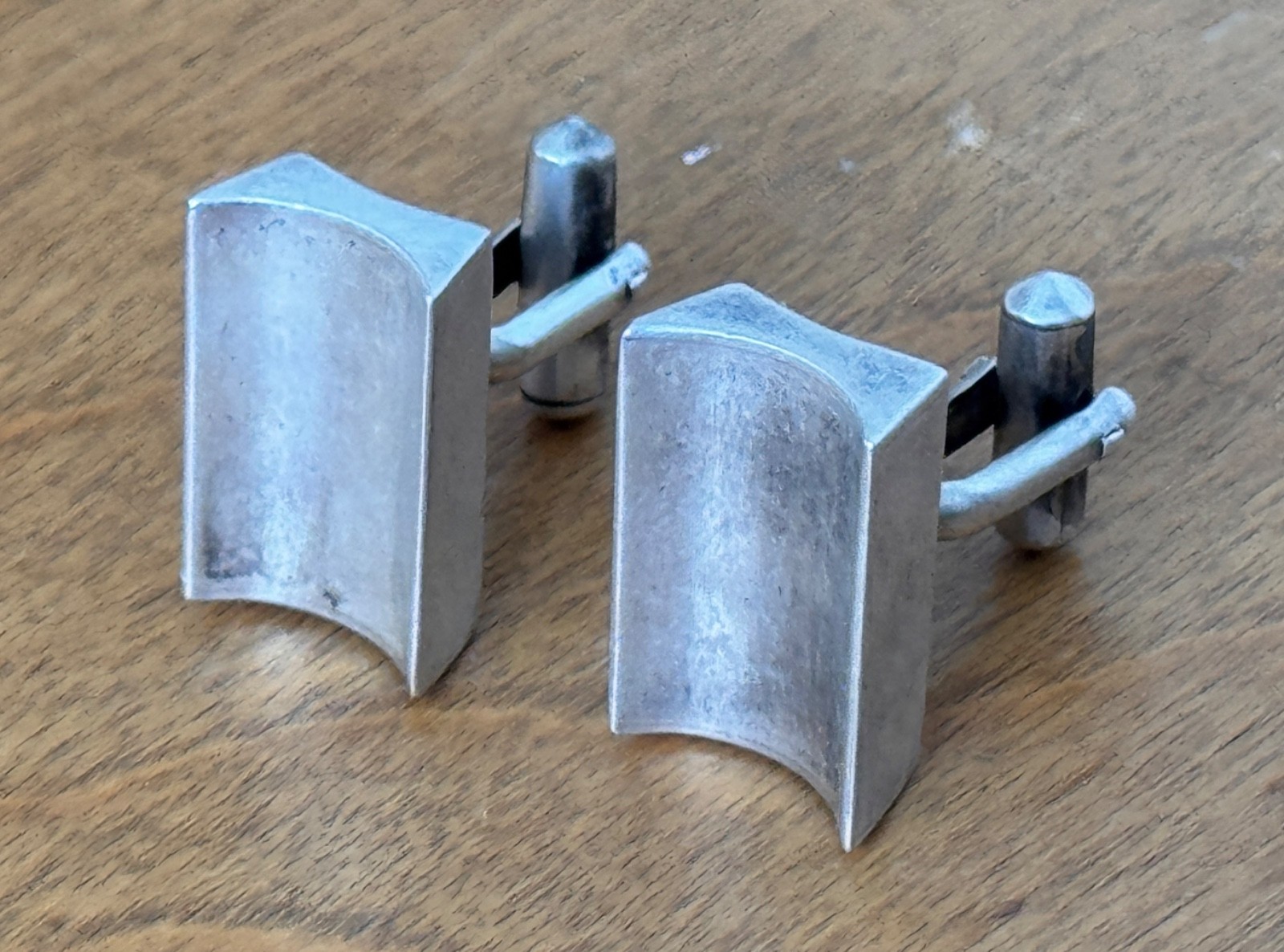 Antonio Pineda Taxco Mexican Modernist Sterling Silver 925 cufflinks Vtg Rare