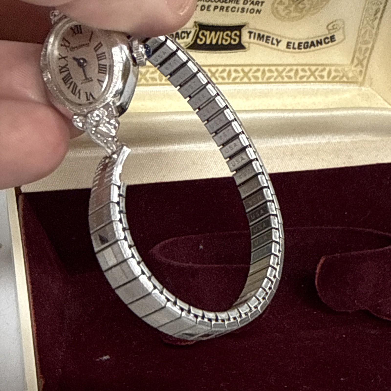 Lucien Piccard Pennard Genuine Diamond Watch Crown Sapphire Wind-up With Box