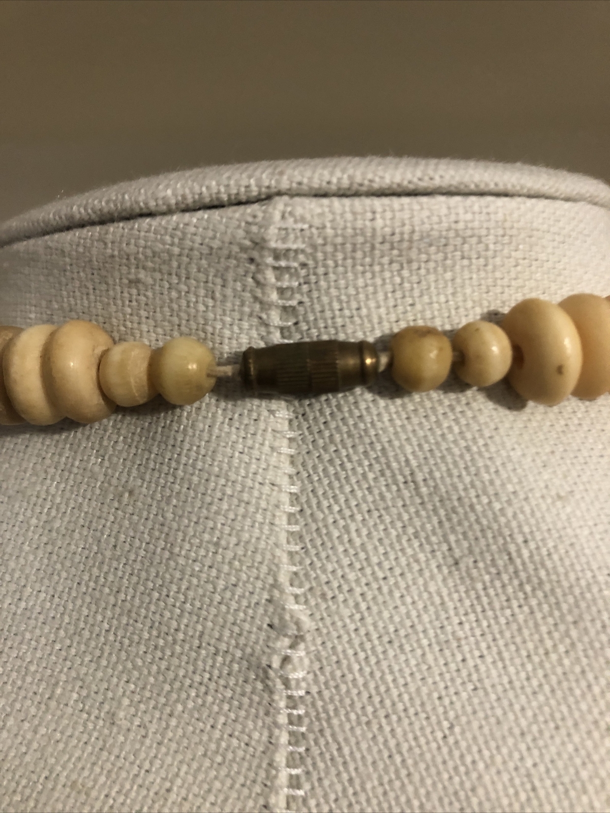 Vintage Tribal Bone And Stone Gold Tone Necklace Retired. See Description!