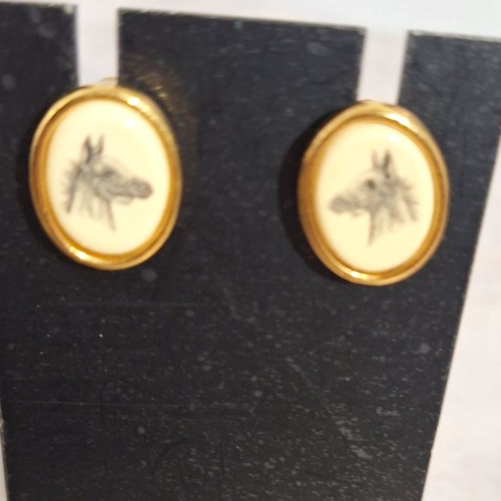 Barlow Vintage Horse Themed Stud Back Pierced Earrings Equestrian Gift For Her