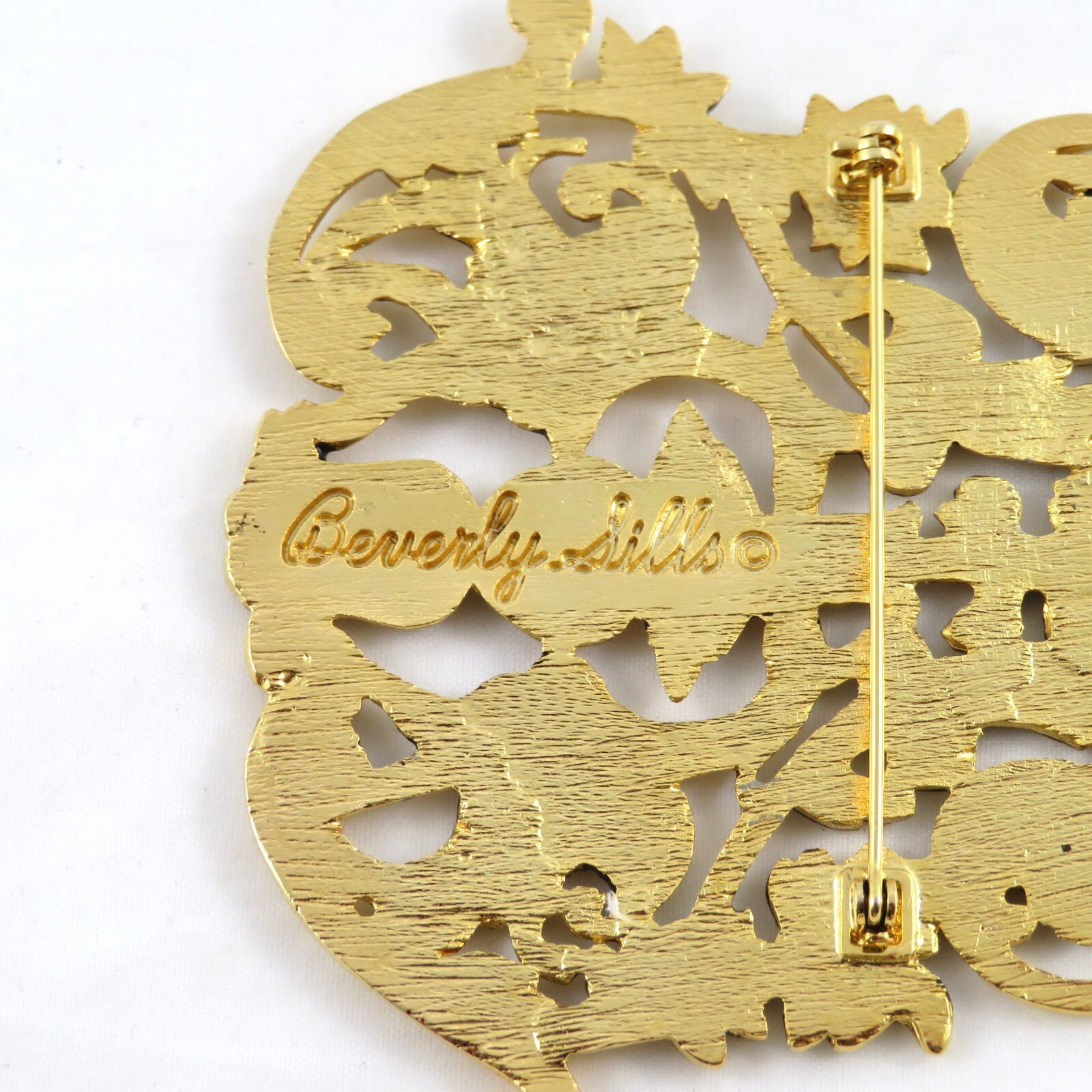 Beverly Sills Brooch Mythical Creatures Gold Tone Vintage