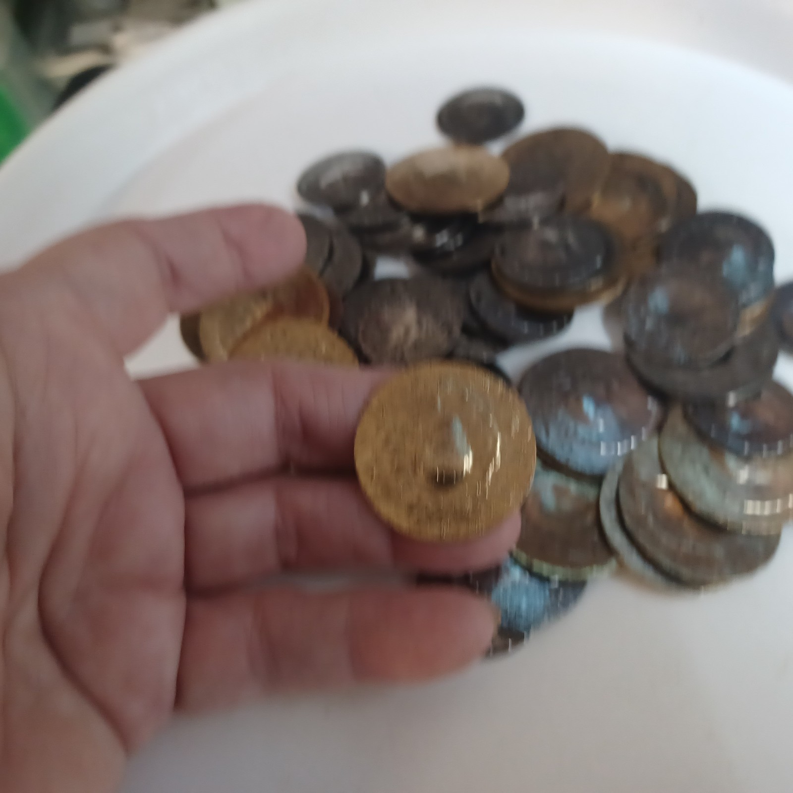 Vintage Large/Medium Gold/Silvertone Etched/Hammered Roman Coins