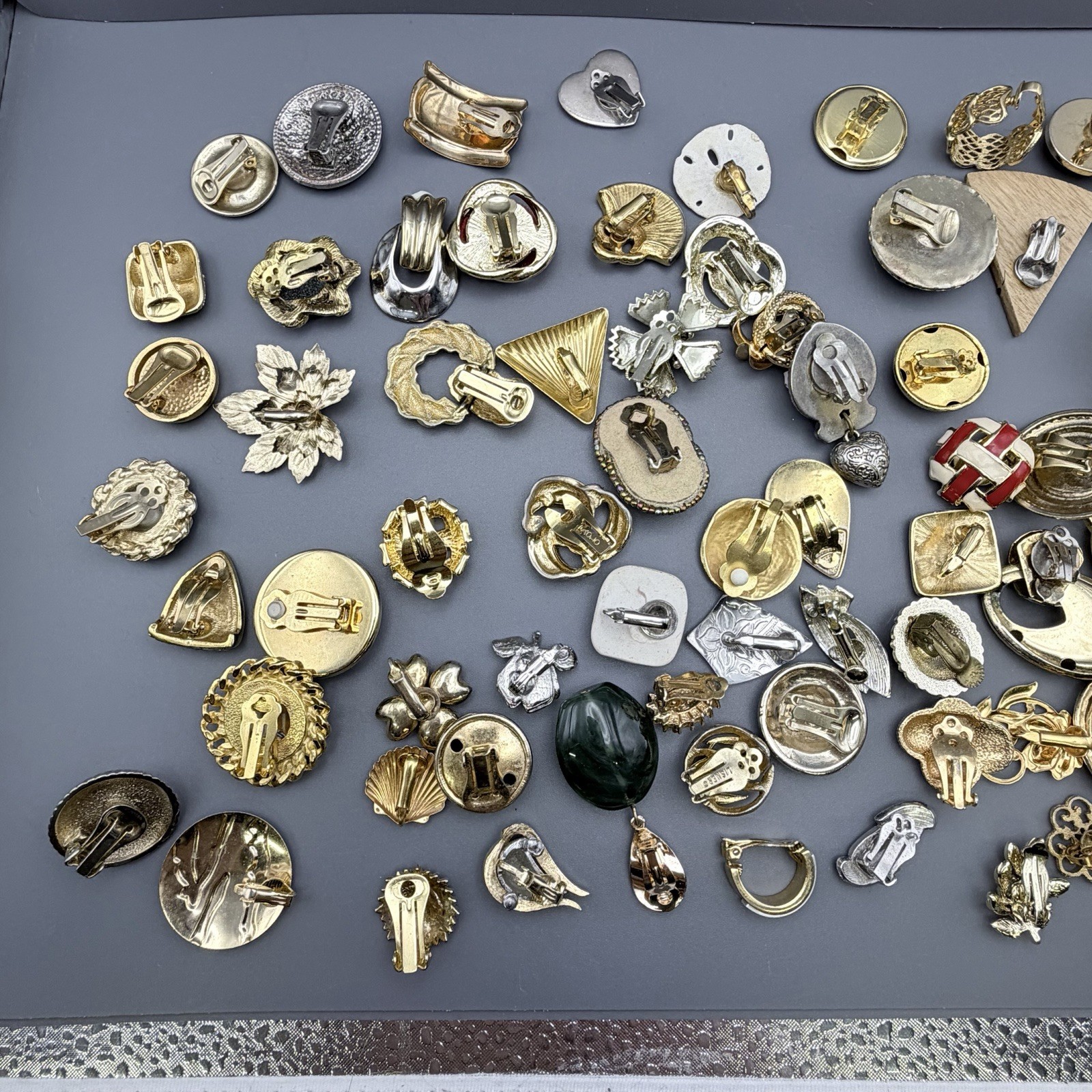 Vintage Single Clip On Earring Lot Mixed Metal Variety Repair Repurpose Craft