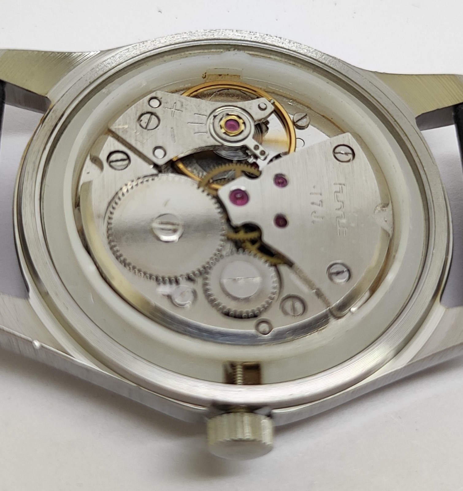 Vintage Hmt Pilot Pink Dial 17 Jewels Para Shock Mechanical hand winding Watch