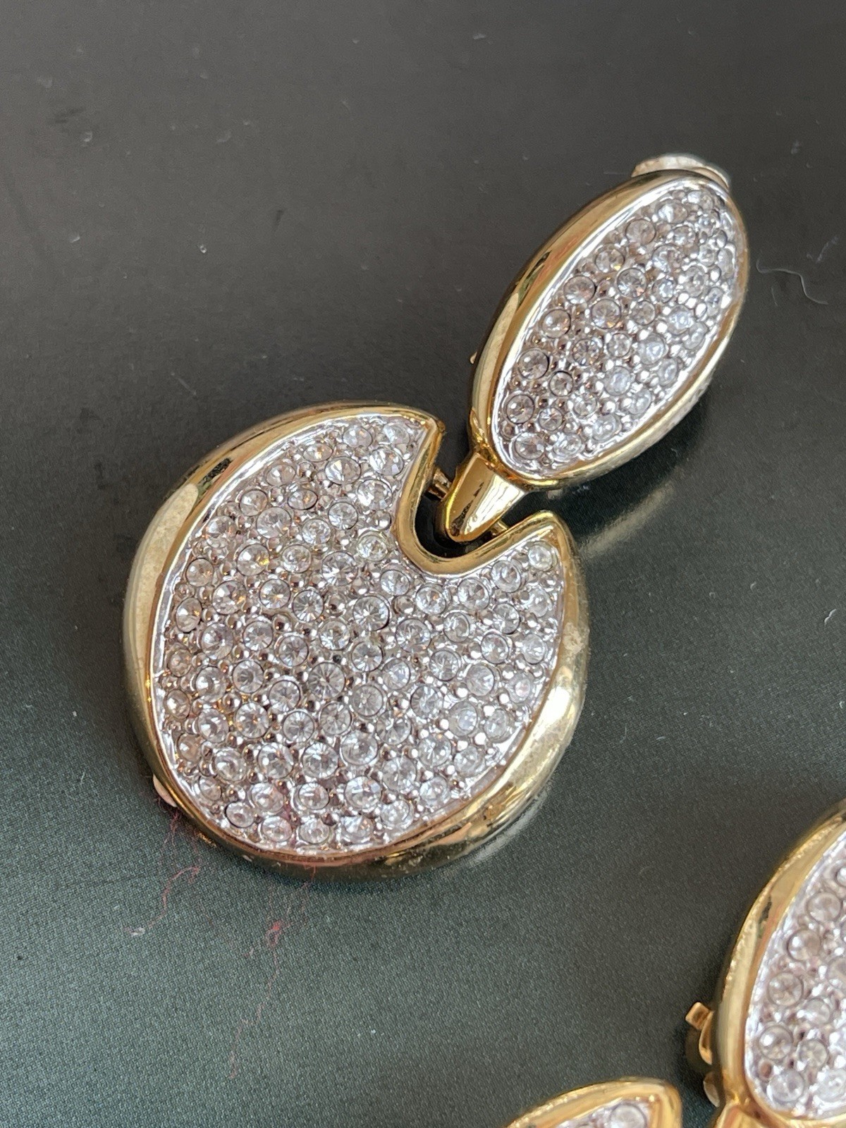 Vintage Signed Swarovski Clip- On Earrings