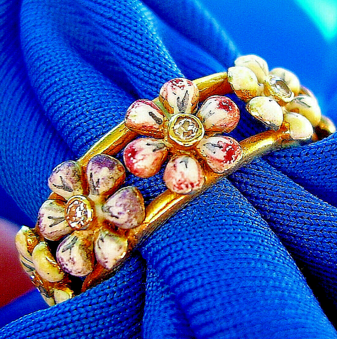 Original EARTH MINED DIAMOND Deco Wedding Band Antique Eternity Anniversary Ring