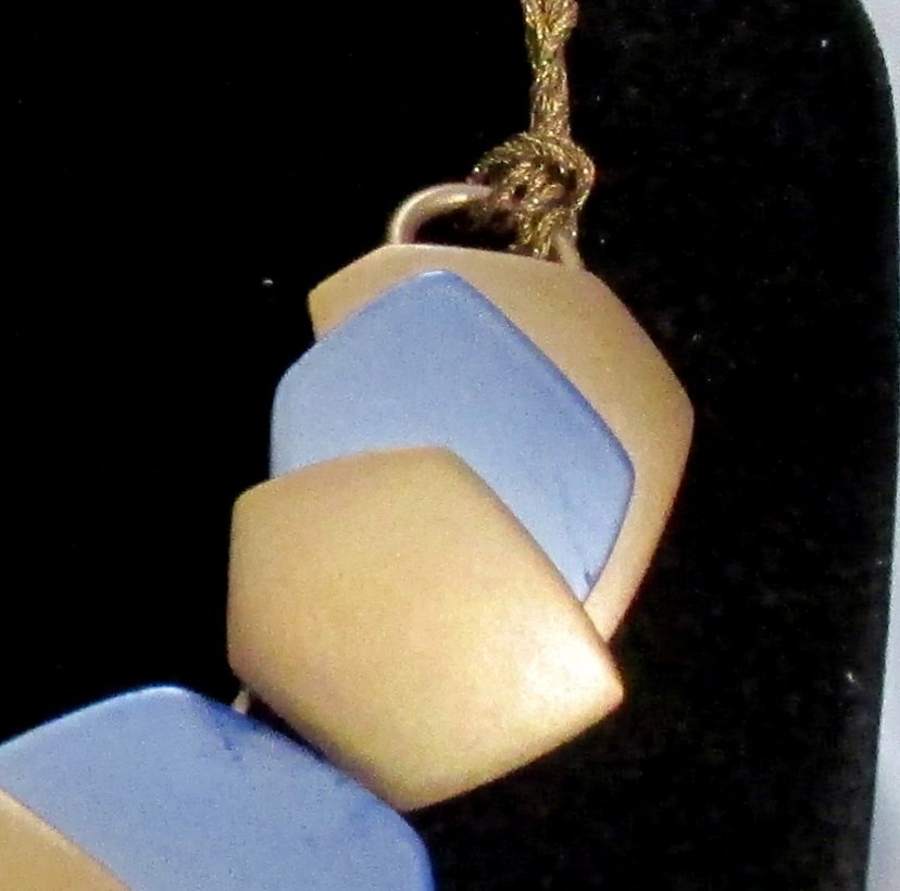 VTG RUNWAY DECO MONET “ALL THAT JAZZ” METALLIC BLUE GP NECKLACE EARRINGS ’85