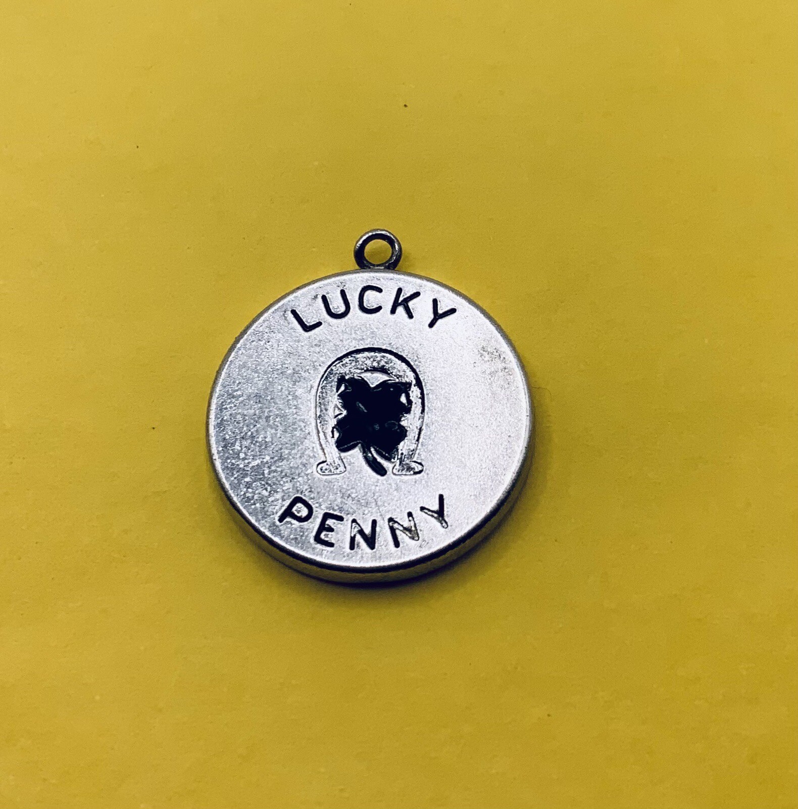 Vintage Sterling Silver Green Enamel 1957 Lucky Penny Bracelet Charm