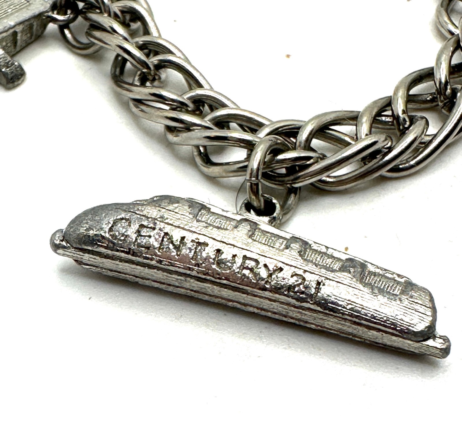 Vtg Worlds Fair 1962 Seattle Charm Bracelet Totem Pole Train Warship Cent 21