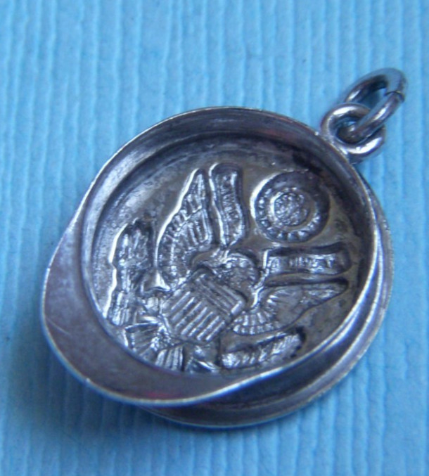 Vintage United States Army military cap hat sterling charm