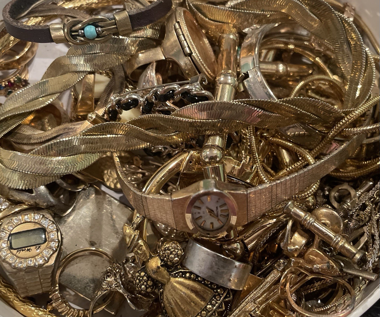 Vintage Mixed Estate Jewelry Mystery Lot – One Gallon Bag – 925 SILVER INCLUDED!