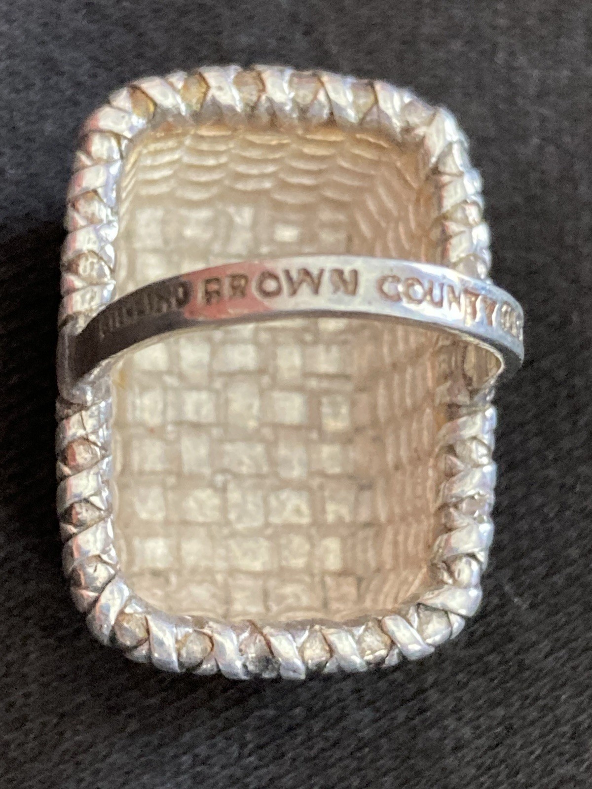 Vtg. FULL NAME HALLMARK BROWN COUNTY BASKET STERLING CHARM NOS RETIRED