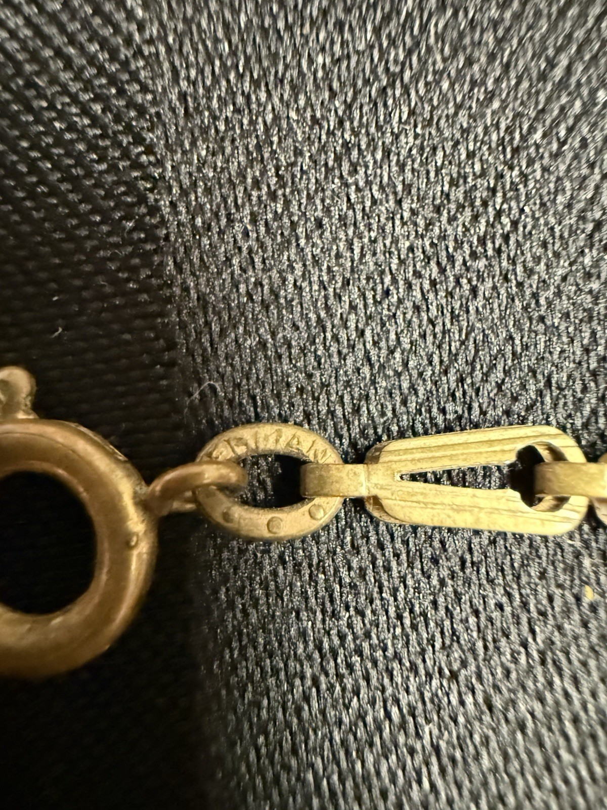 Antique Art Deco Stamped Brass Fringe Necklace – Marked Germany
