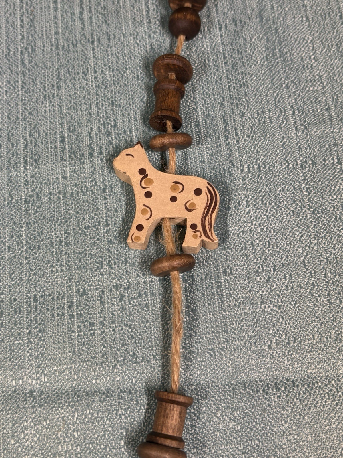Vintage 1990 Noahs Ark Wooden Handmade Necklace Village Collectibles Teachers