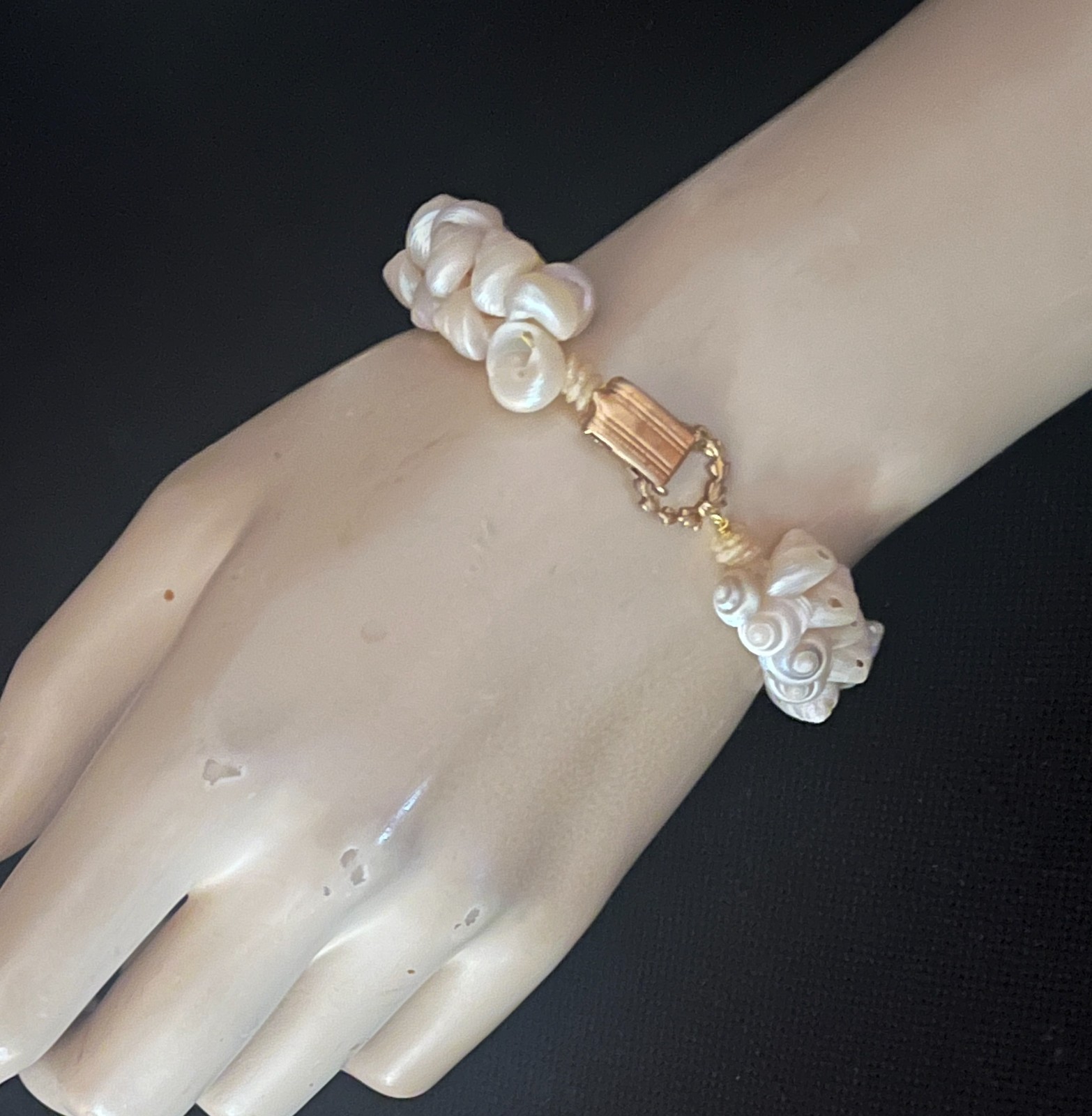 Vintage Iridescent Aboriginal Trochus Shell Necklace, Headpiece or Bracelet