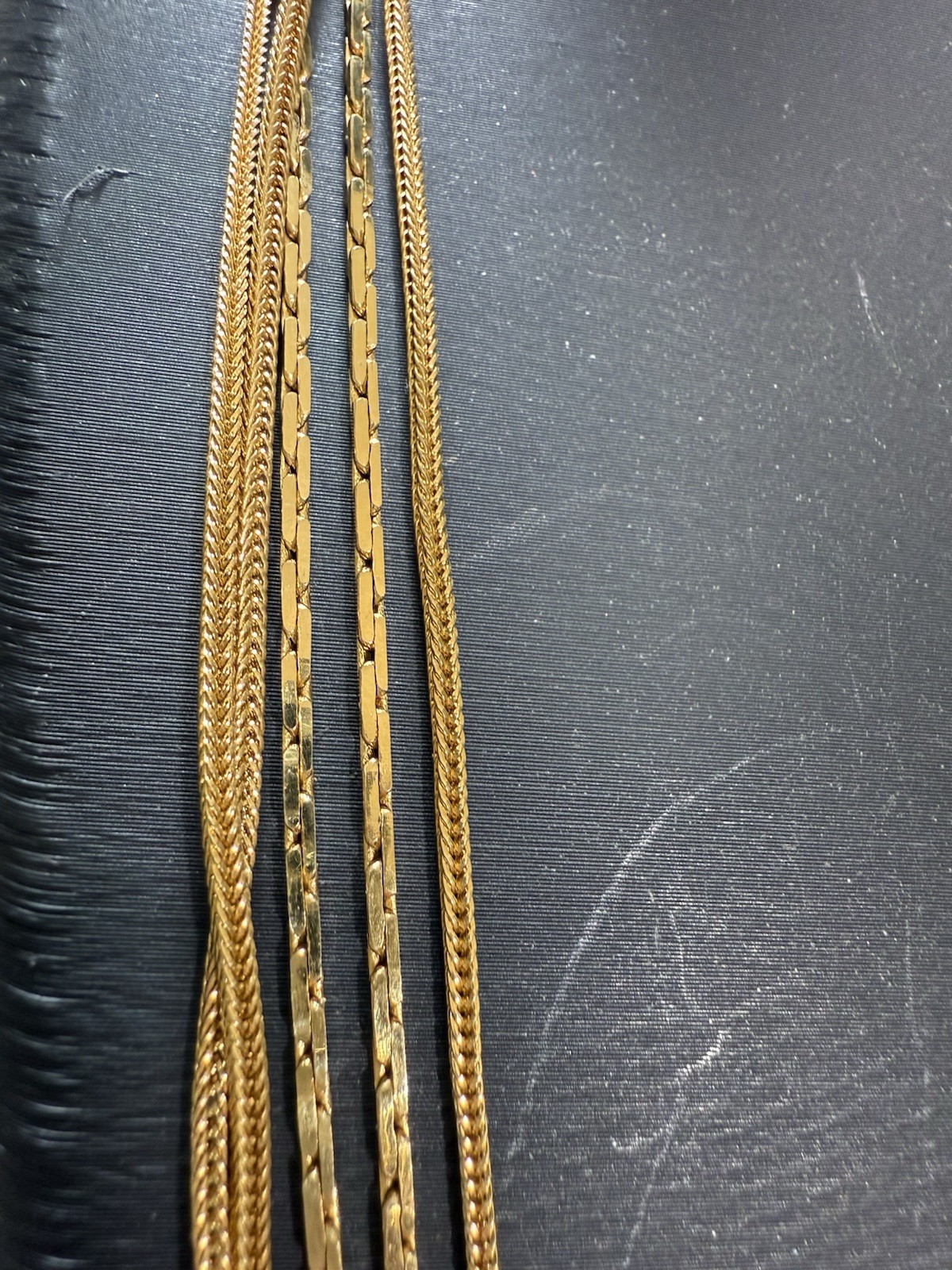 Vintage 1977 Givenchy G-Link 5 Strand Multi-Layered Gold Tone Necklace