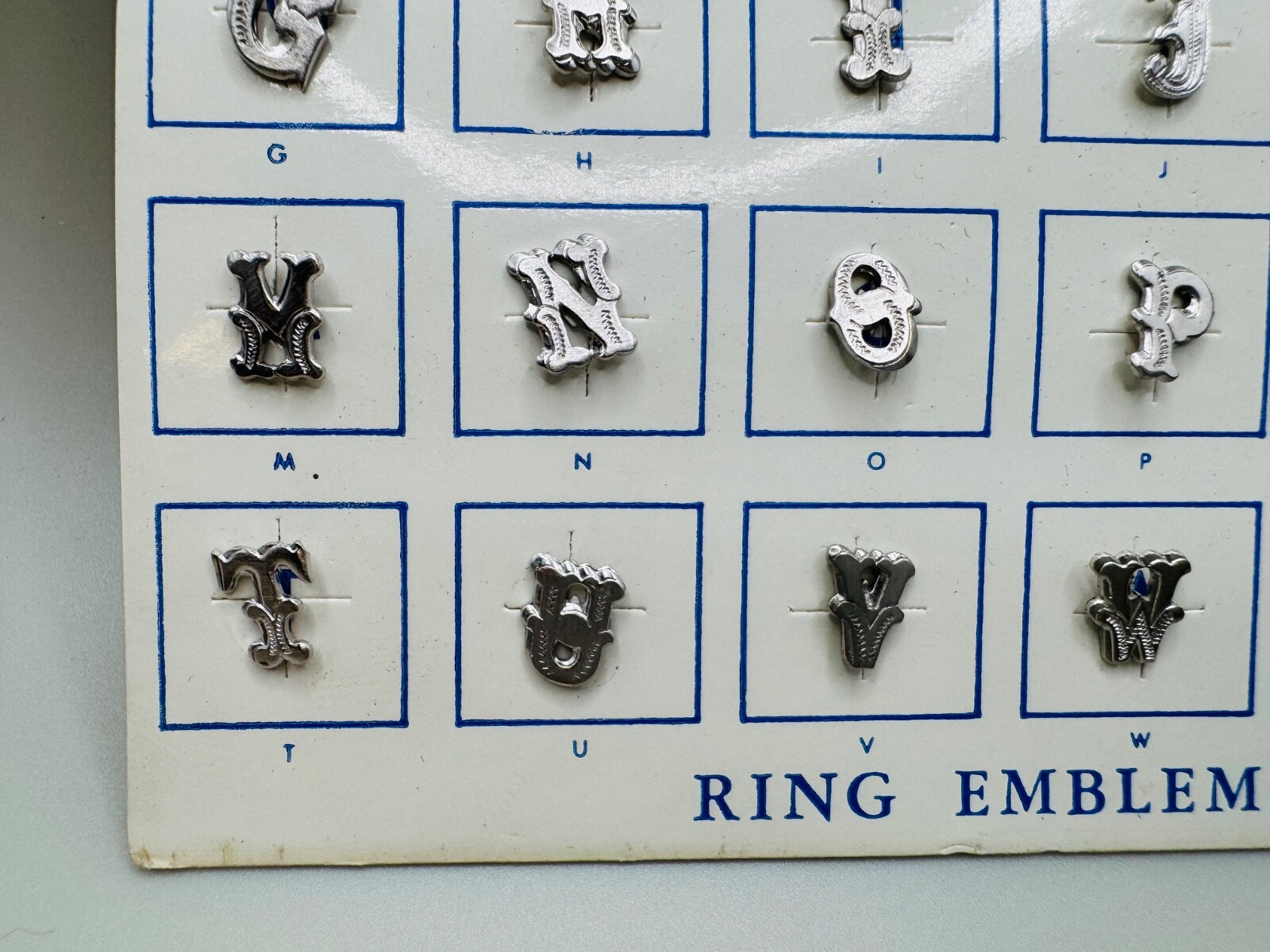 Art Deco Sterling Signet Initial Letter Monogram Emblem for Ring Making NOS A-Z