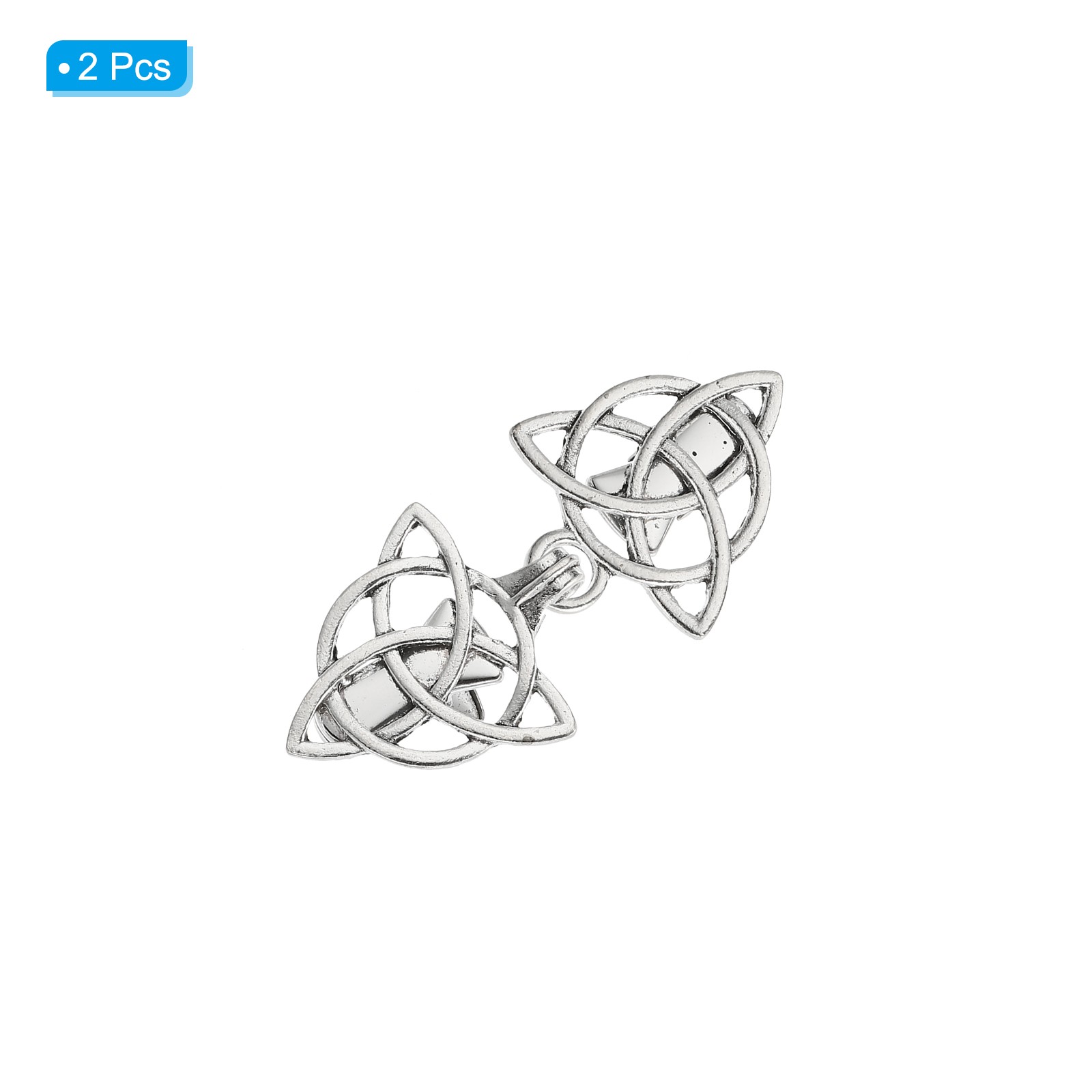 2Pcs Cloak Clasp Alloy Vintage Sweater Clips Retro Cardigan Buckles Sew on Hooks