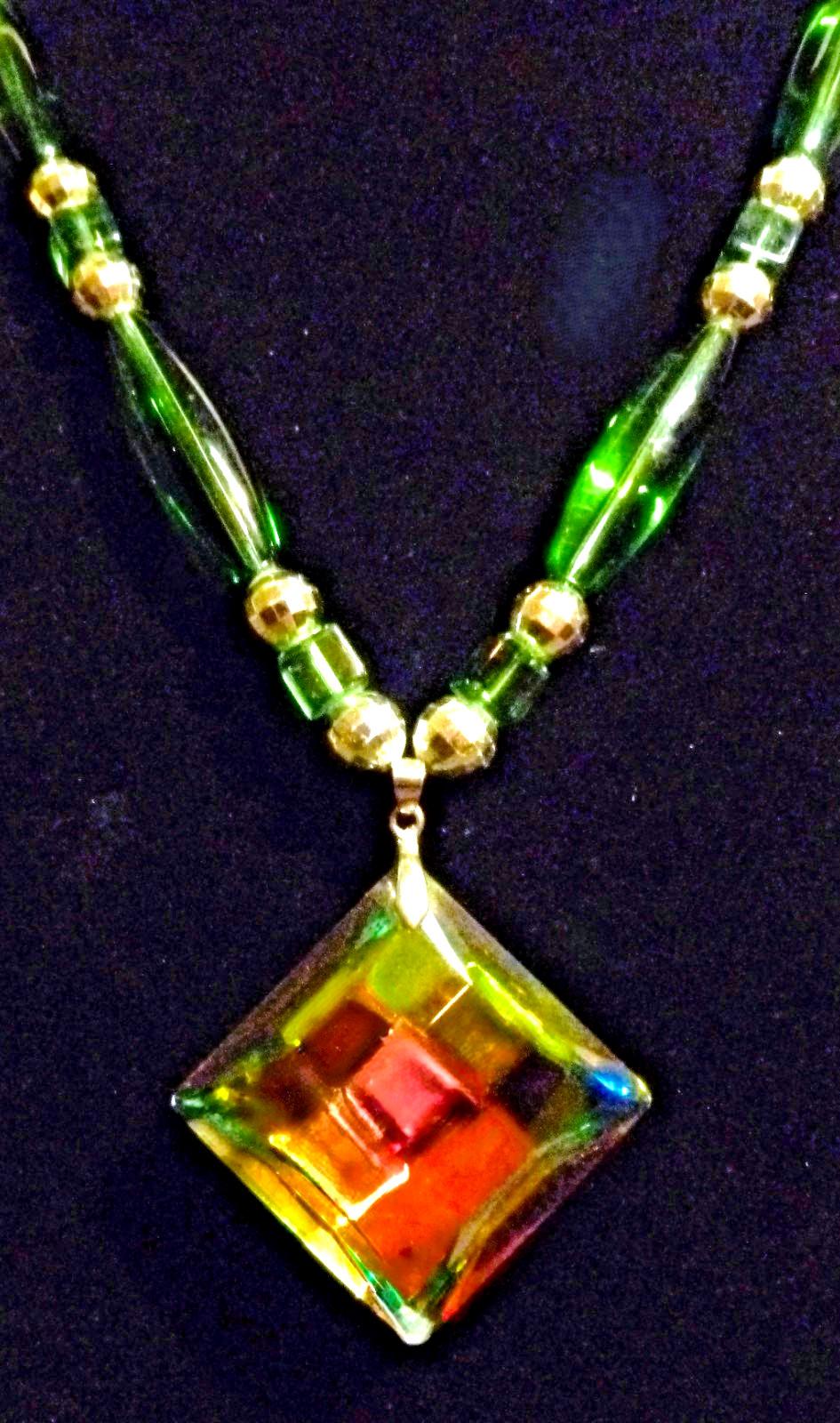 6 Piece LOT of UNIQUE VARIETY CRYSTAL / GLASS BEAD PENDANT / TASSEL NECKLACES