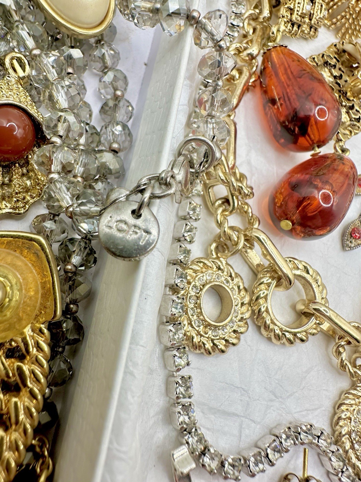Antique VTG Estate Jewelry Gold Tone Monet Avon Crystal Romantic Sparkle Read