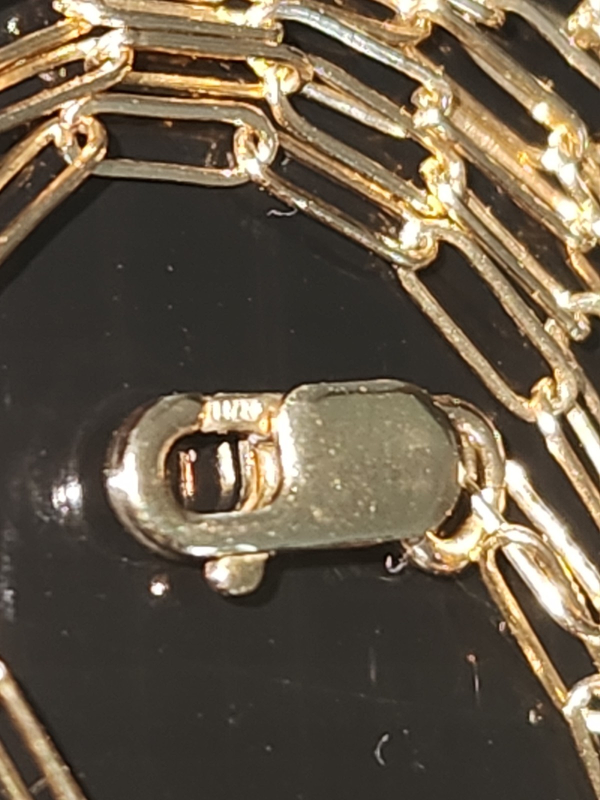 VTG 14K GOLD FILLED PAPERCLIP CHAIN ELONGATED LINKS LOBSTER CLOSURE NECKLACE 22″