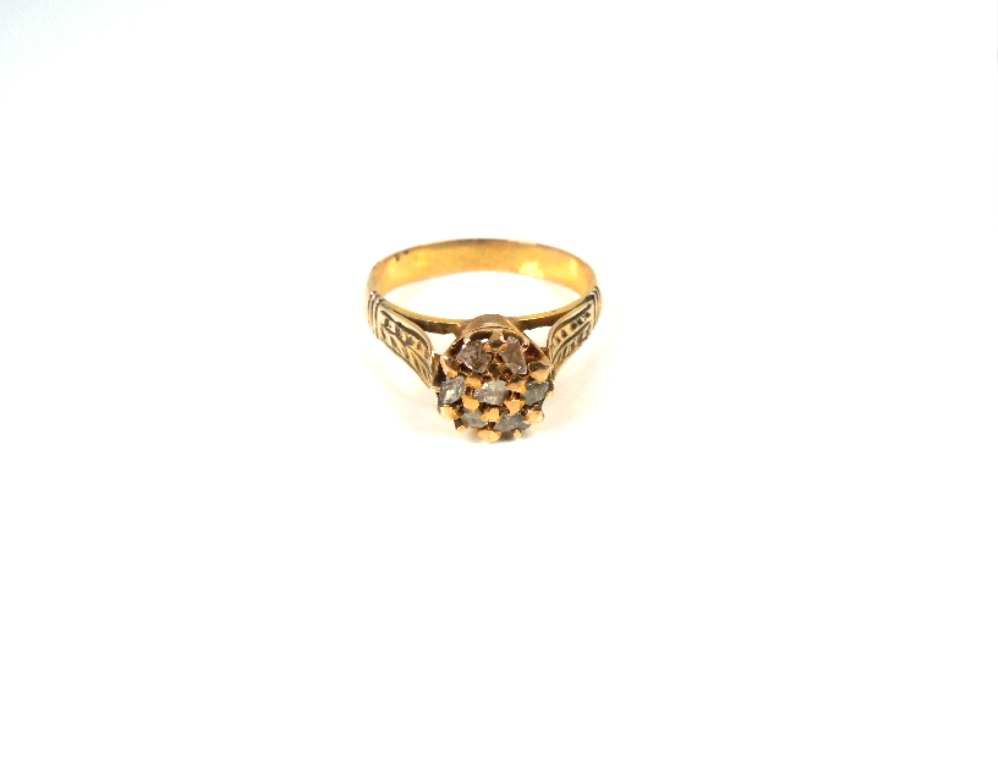 Antique Victorian Diamond . 20 ct 14kt Rose Cut Ring * GAL Appraisal*Gift Box