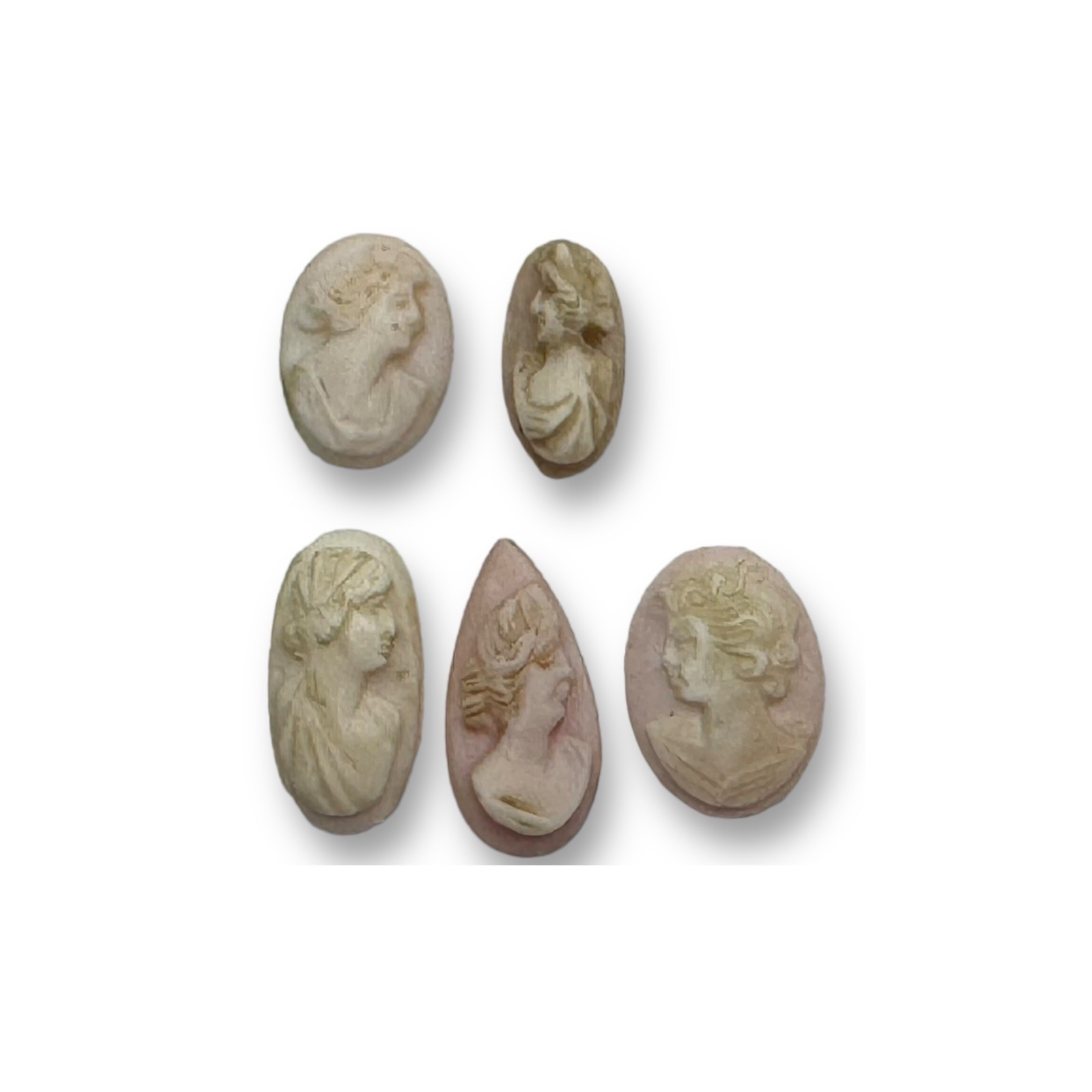 Lot of 5 Vintage Carved Cameos