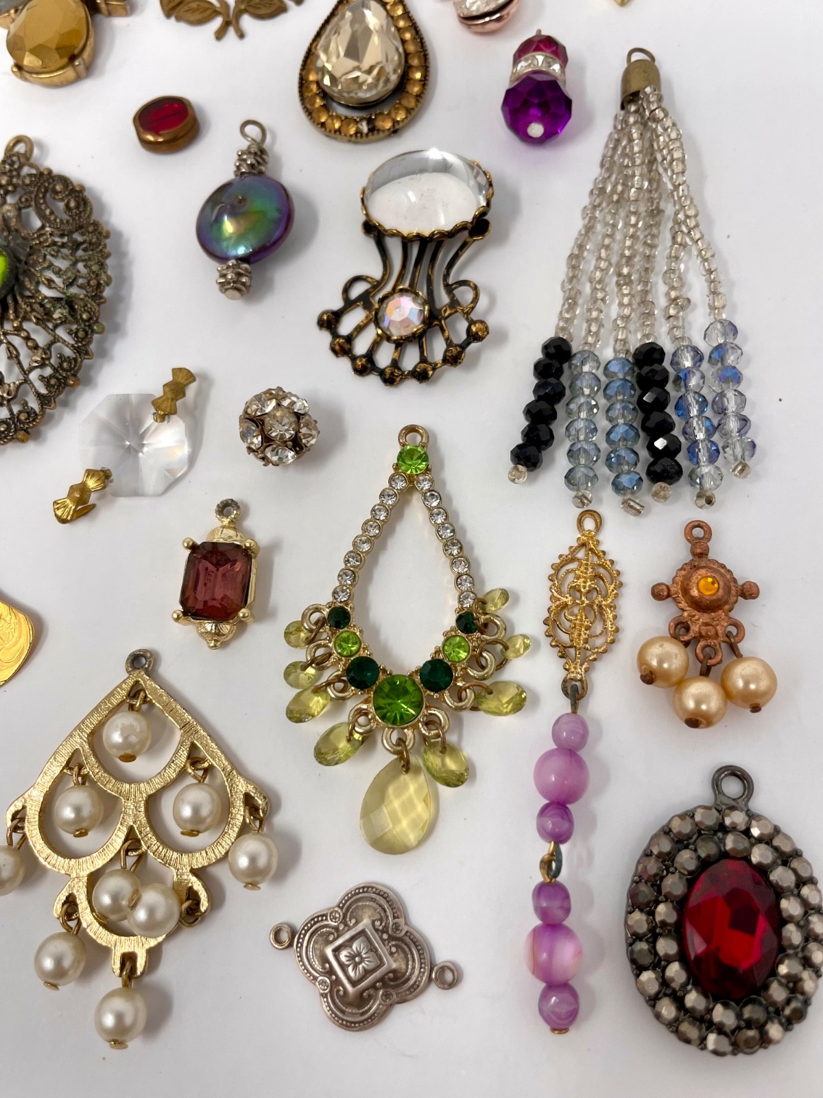 Lot Vtg & Modern Victorian Art Deco Style Pendants Findings Jewelry Craft J1