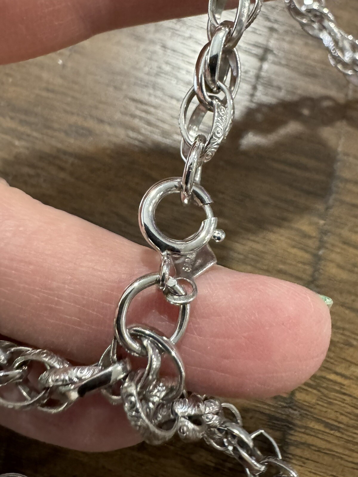 Vintage Sarah Coventry Silver Tone Necklace 36” Dbl Filigree Chain Link Fancy