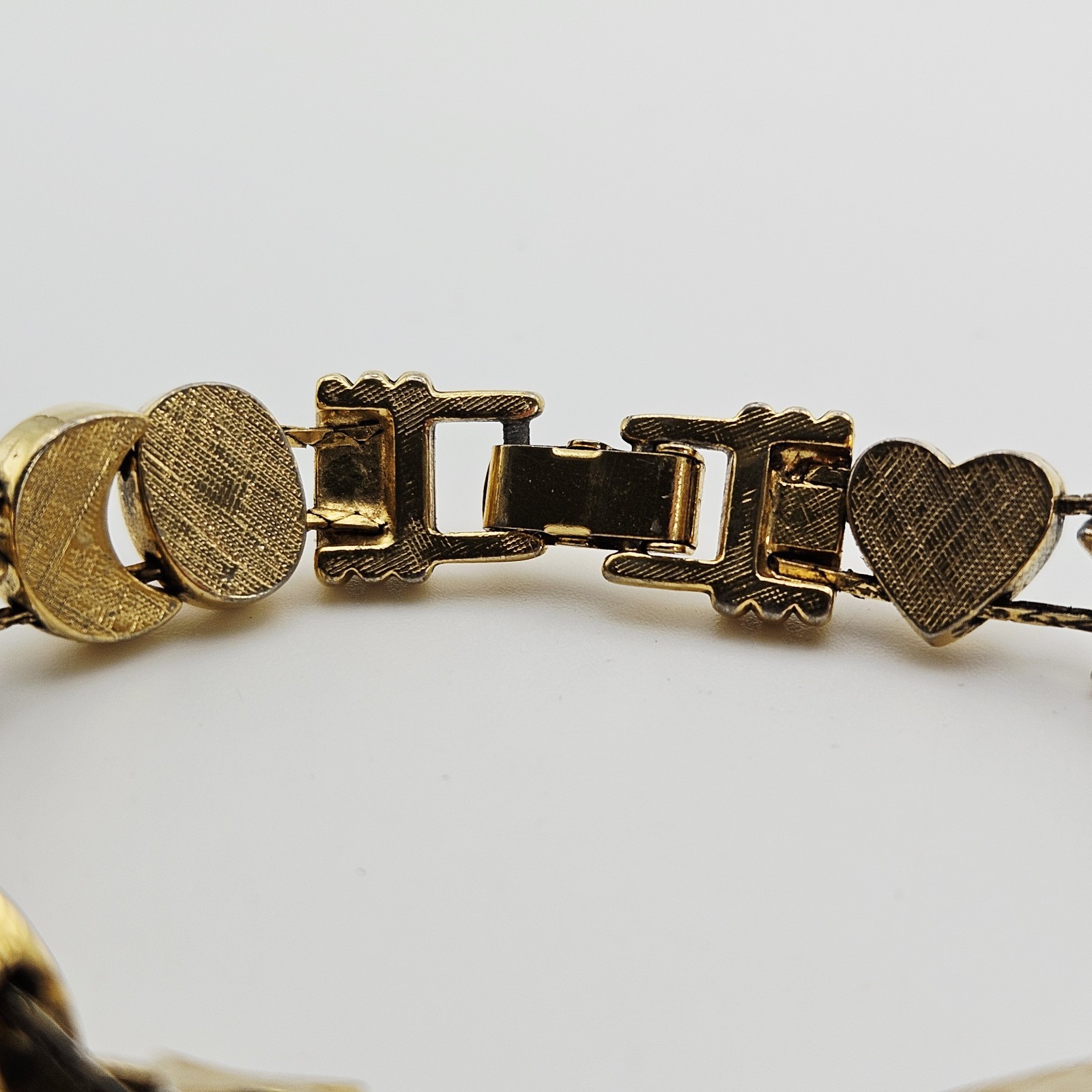 Vintage Goldette Unsigned Victorian Revival 7.5” Slide Bracelet Gold Tone