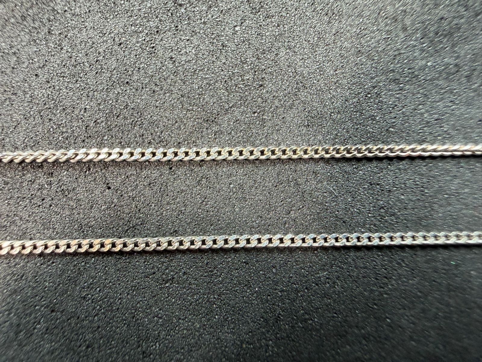 1.51g Vintage Sterling Silver 925 Curb Chain Necklace 20 in M