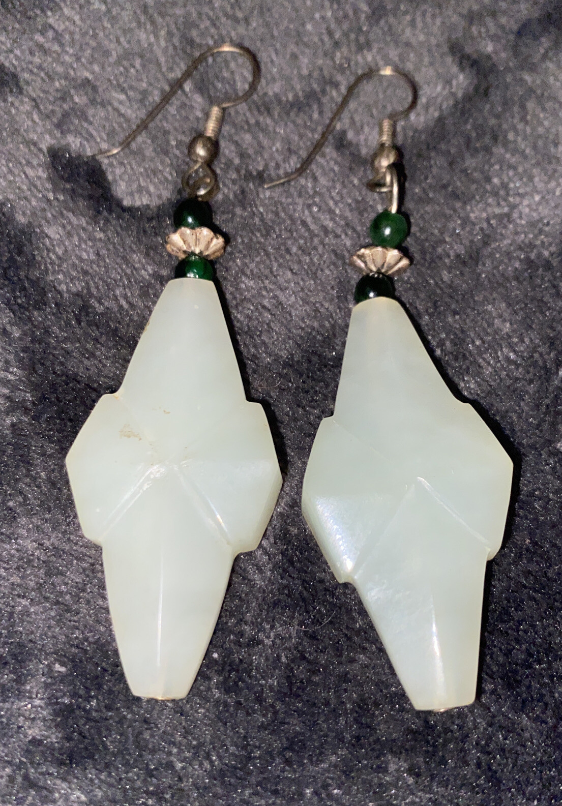 Vtg Quartz Dangle Drop Earrings