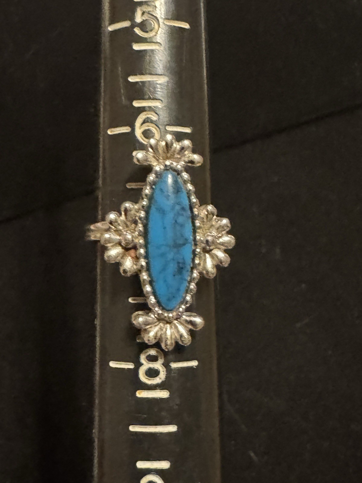Vintage 1977 SARAH COV ‘Blue Cloud’ Adjustable Ring With Faux Turquoise Stone