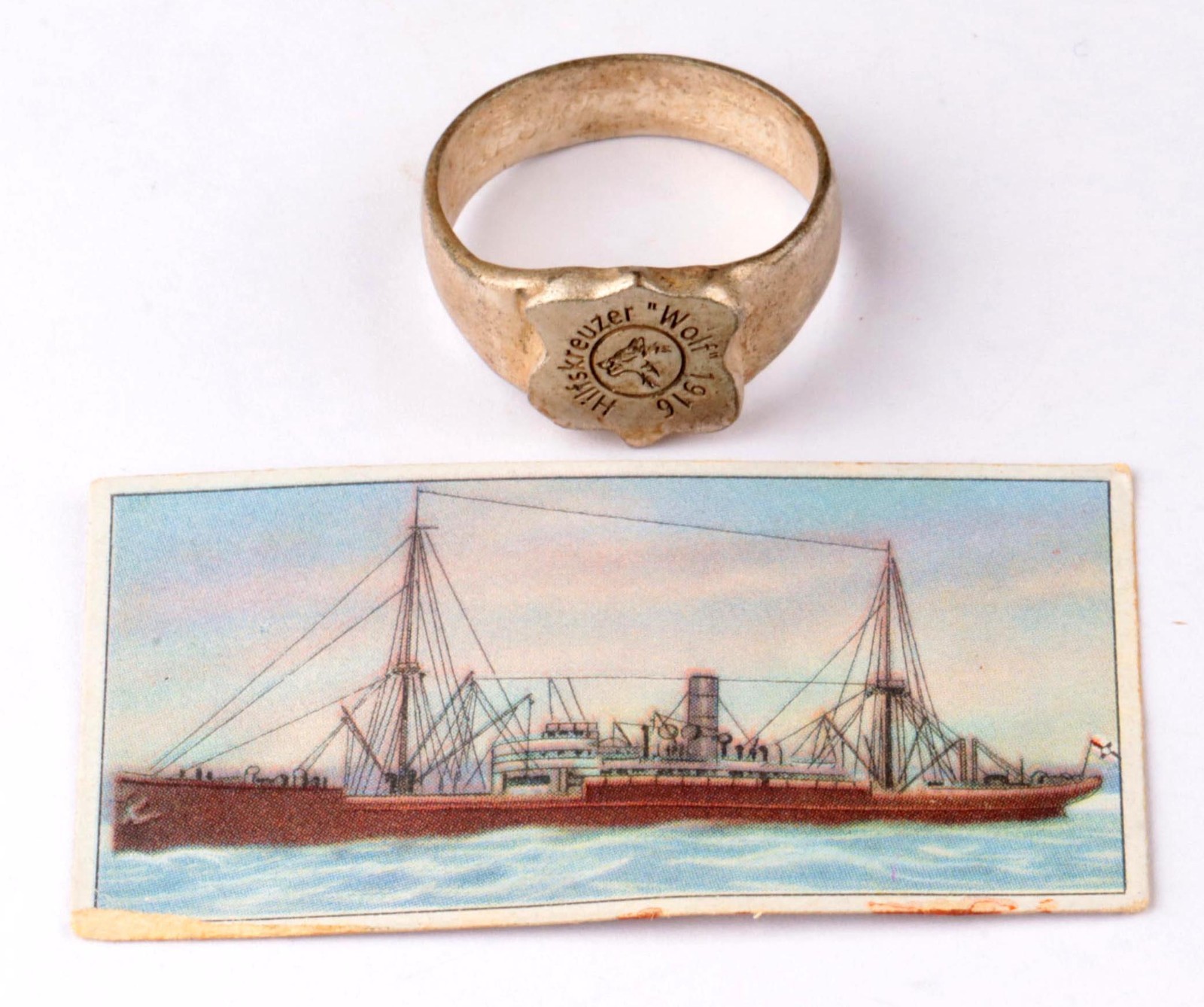 Wolf 1916 WW1 Imperial German Navy ring Hilfskreuzer WWI Kaiserliche Marine Army